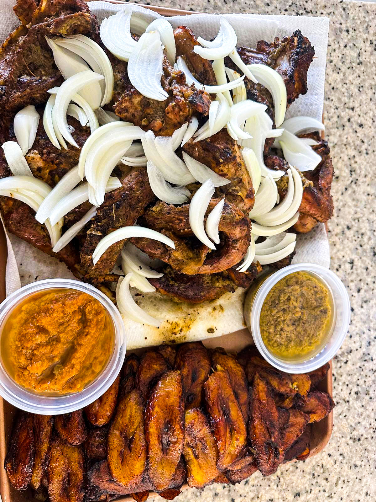 Barbecue Chicken & fried plantain